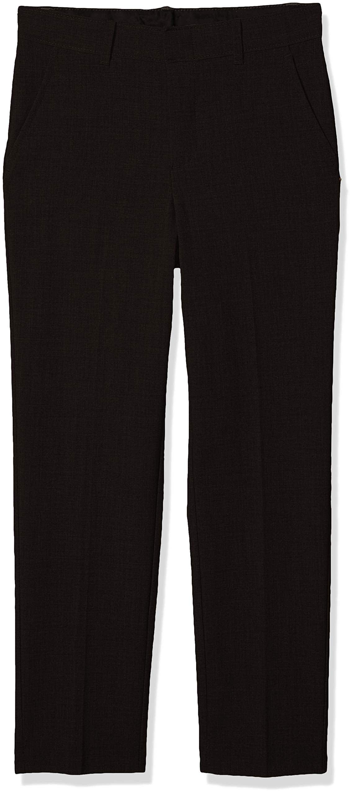 Van Heusen Boys Size Flex Stretch Flat Front Dress Pants, Black, 12 Slim