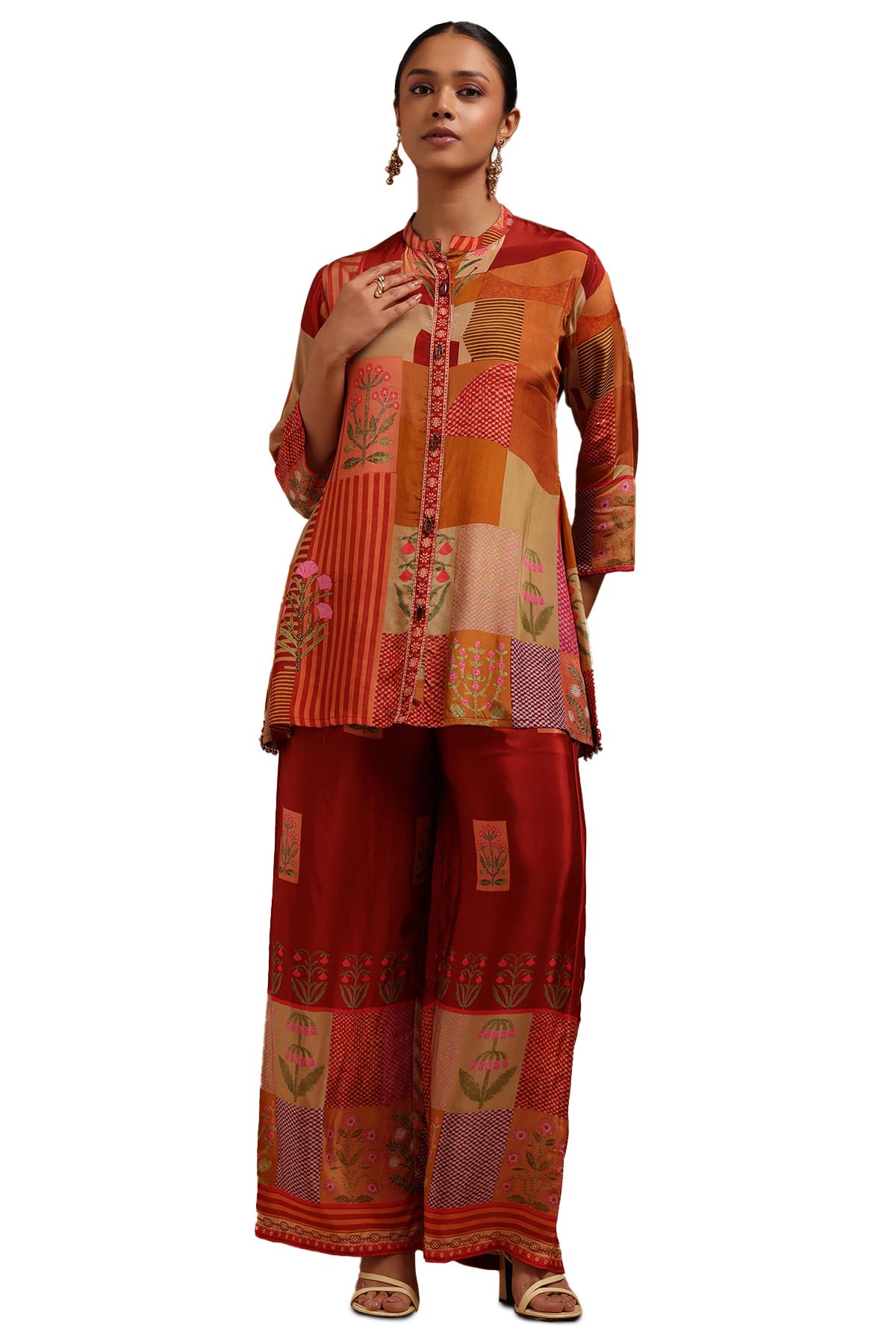 Soch Women Pattern: Botanical Fabric: Closure: Button Package Contains: Kurta Palazzo