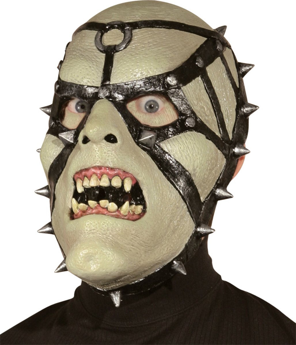 WMU 553695 Sadistic Vampire Latex Mask with Leather Spiked