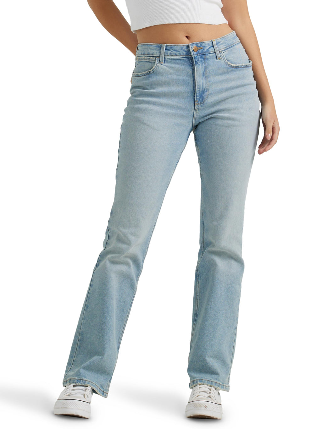 Wrangler Women's High Rise Bold Boot Jean, Stonewash, Feb-32