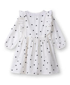 Beebay Kids Girls Button Through Heart Print Dress White