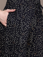 Ishin Women'S Viscose Rayon Navy Blue Ethnic Motifs Embroidered Sequinned A-Line Kurta Suit Set With Trousers & Dupatta