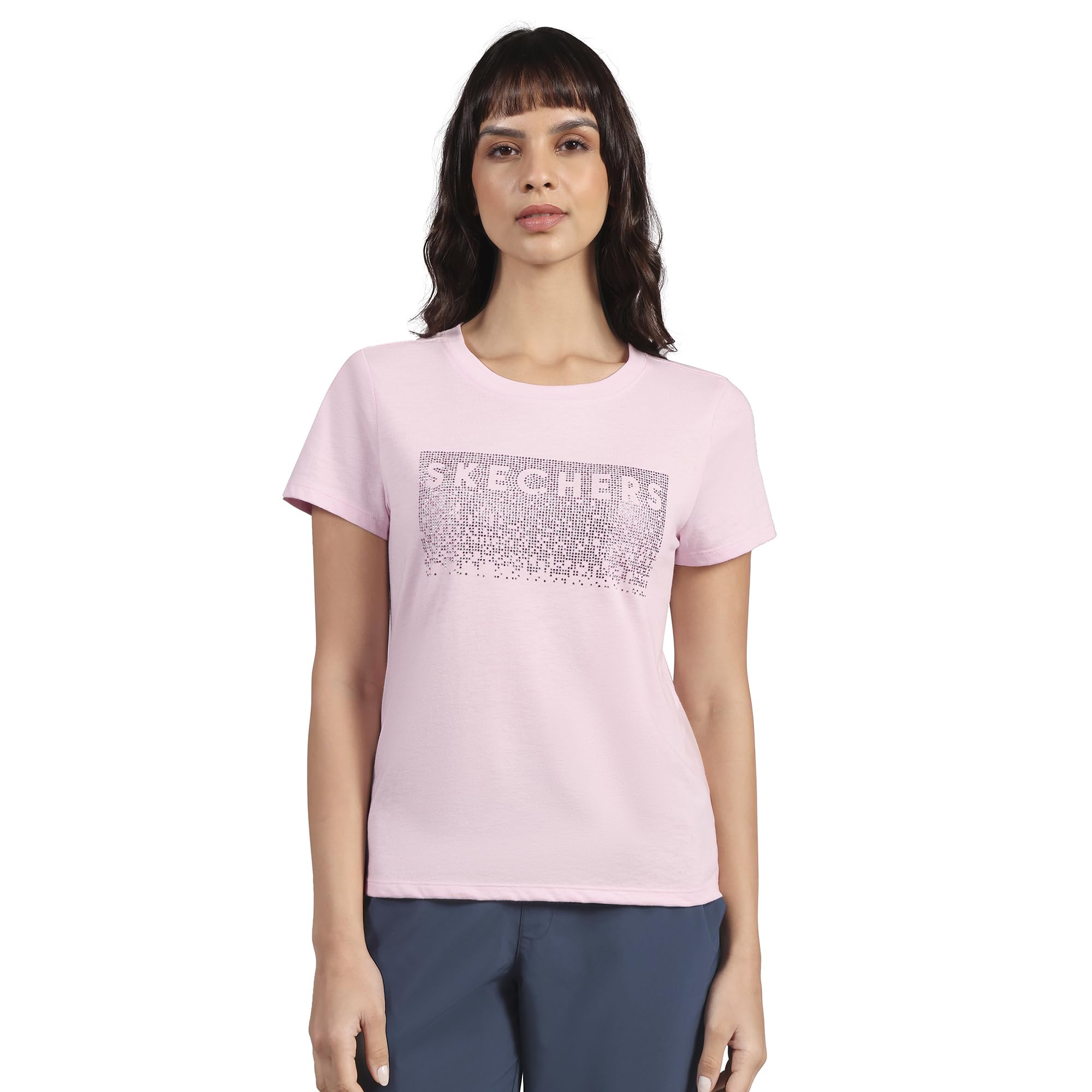 Skechers Women Rhinestone Cascade Modern T-Shirt