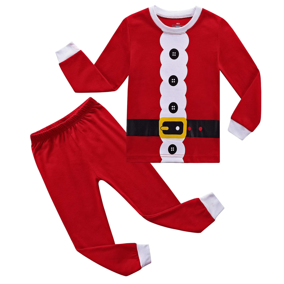 RKOIAN Little Boys Girls Pajamas Sets Toddler Santa Christmas Pjs 100% Cotton Kids Sleepwears (4T, Red/Christmas) 4