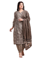 Ishin Kalamkari Printed Kurta With Trouser & Dupatta | Kurta Set For Women | Kurta With Trousers And Dupatta