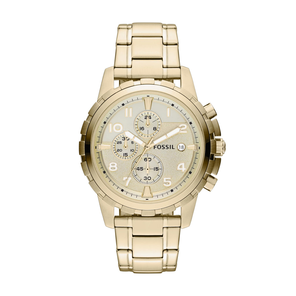 Fossil Men's Dean Quartz Stainless Steel Chronograph Watch, Color: Gold (Model: FS4867IE)
