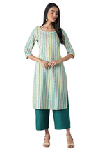 Aurelia Womens Polyester Kurta & Cullote (22FEAS13090-503741_Green_L)