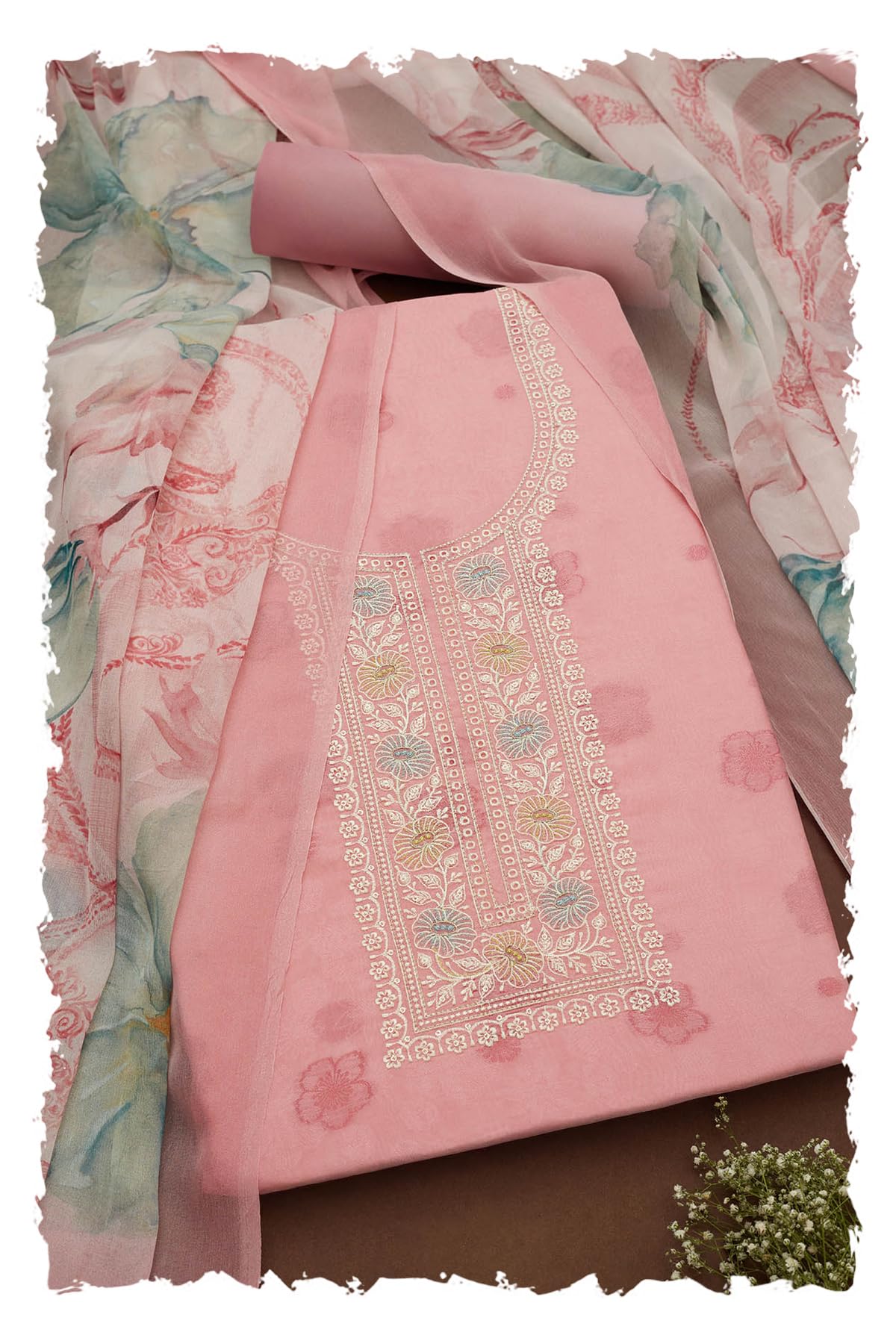 Soch Women Woven Design Unstitch Dress Material with Sequins