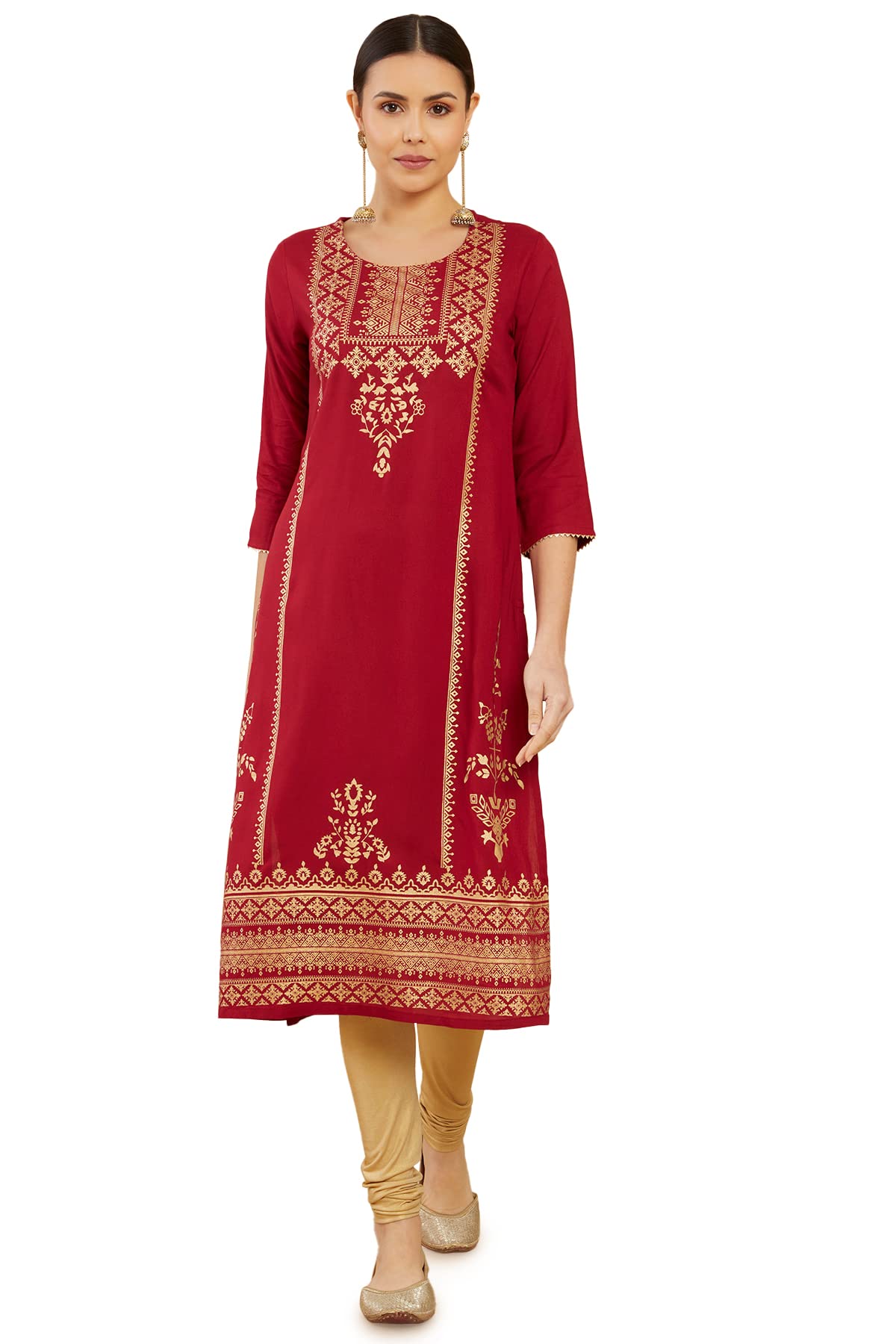 Soch Women Rayon Embroidered Kurti