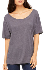 Ladies Slouchy T-Shirt - WHITE MARBLE - S(D0102H7W54X)