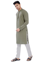 Divisive MenS Sequince Embroidered Cotton Blend Only Slim Fit Kurta (Dkrt675_S_Olive)