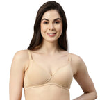 Enamor A039 Perfect Coverage Stretch Cotton T-Shirt Bra - Lightly Padded, Wirefree & Medium Coverage Skin
