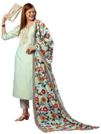 ANNI DESIGNER Ladies Cotton Blend Kurta with Trousers and Dupatta, grey, M