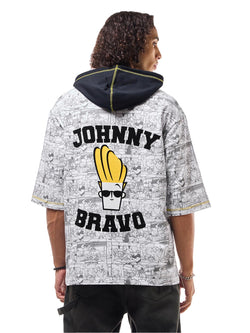 Bewakoof Heavy Duty 1.0 Official Cartoon Network Merchandise Mens Printed Oversized Fit Half Sleeve Hooded Neck Cotton T-Shirt_