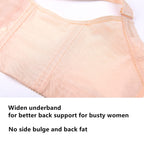 ESETAY Plus Size Push up Bra 44C Beige Breathable Oversized Deep V Padded Underwire Bra for Women