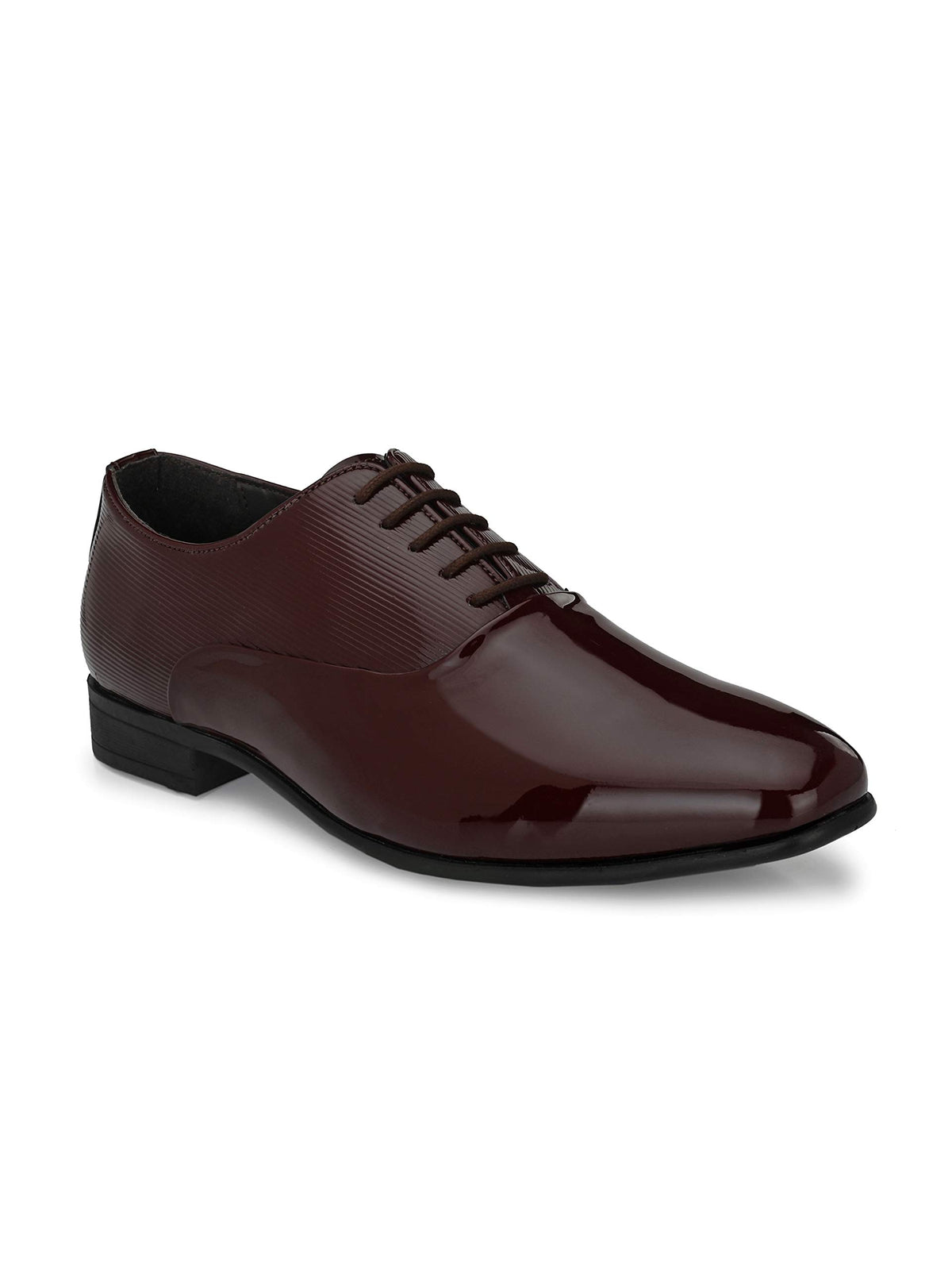 San Frissco Mens Formal Shoes Leather Classic Oxfords Lace Up Footwear WrinkleFree Patent Upper Cushioned Footbed with PU Sole 10