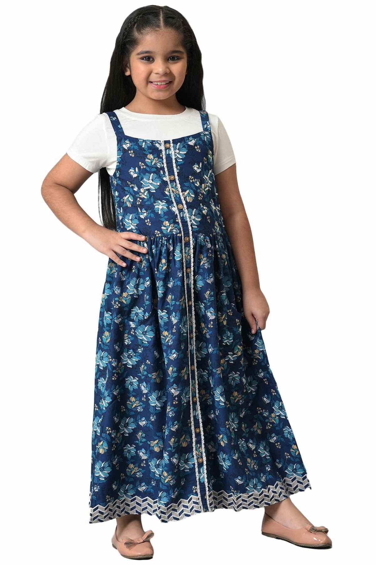 Aurelia Girls Viscose Top & Dress (22FEG10229B-505647_Blue