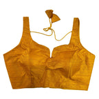 Pujia Mills Womens Heavy Phantom Silk Bollywood Style Sleeveless Trendy Blouse(Veda) (Mustard, 36)