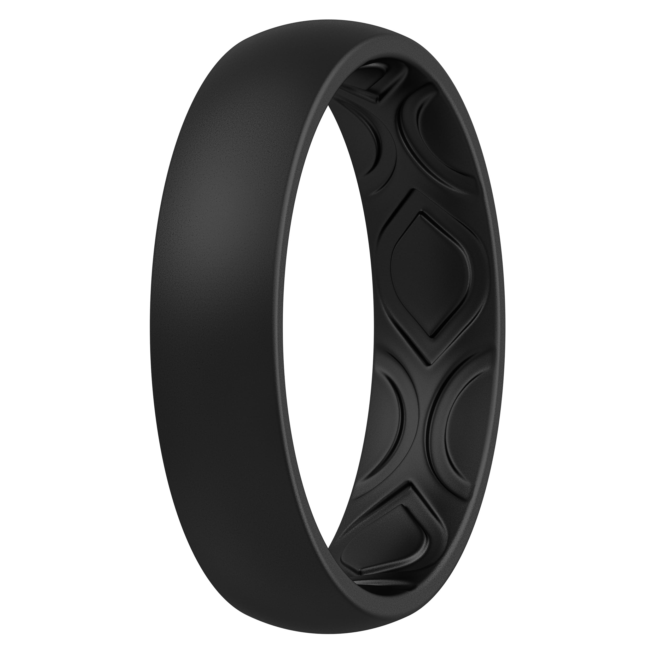 ThunderFit Women Breathable Air Grooves Silicone Wedding Bands Promise Rings 5.5mm Wide 1.8mm Thick - 1/4/8/12 Variety Multipack-New Condition