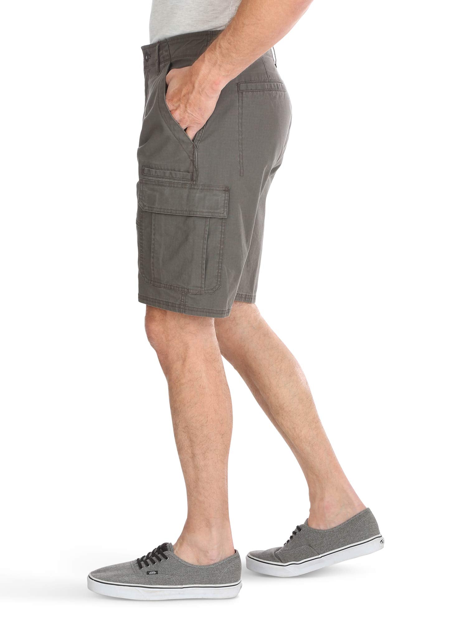 Wrangler Authentics Men's Classic Cargo Stretch Short, Olive Drab Ripstop, 36