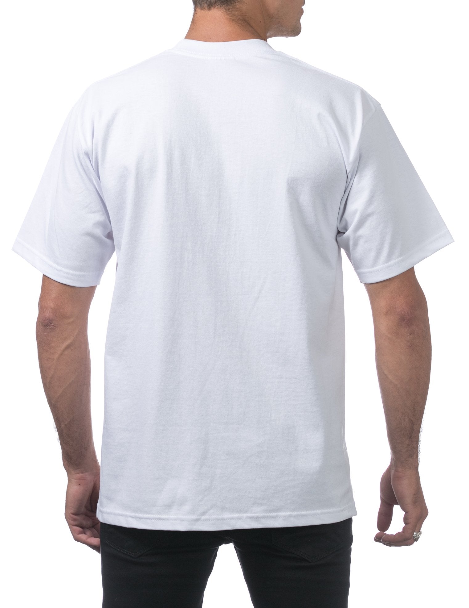 Pro Club Men's Heavyweight Cotton Short Sleeve Crew Neck T-Shirt, White, XL-Tall
