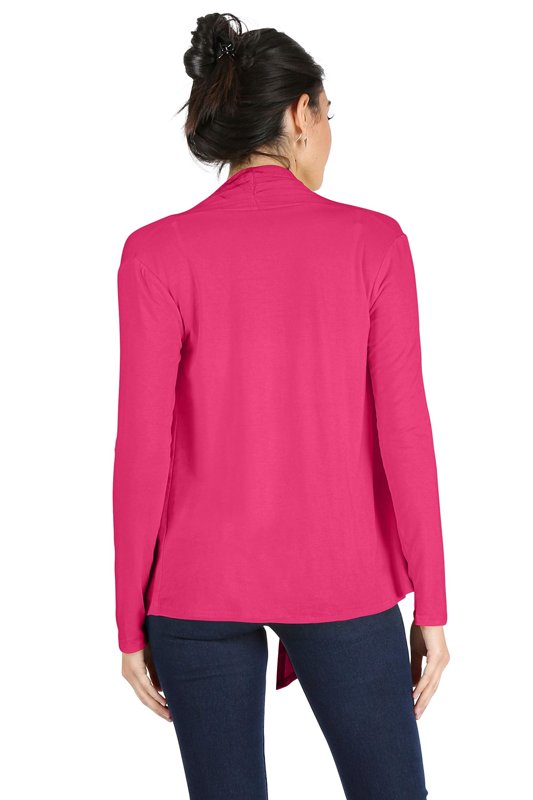 Simlu Fuchsia Cardigans for Women, Fuchsia Cardigan Plus Size and Reg, Fuchsia Lightweight Sweater Cardigan, 3X-Large