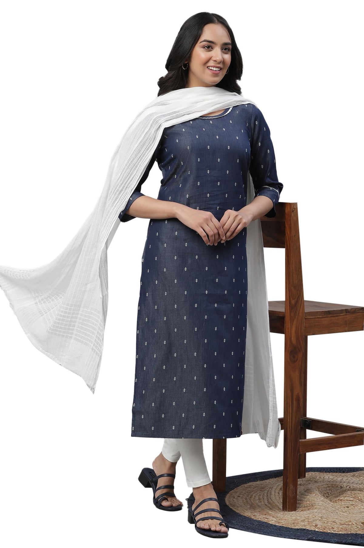 Aurelia Women Cotton Kurta 23Aua14517-704116-Blue-Xs