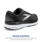 Brooks Mens Ghost 16 Neutral Running Shoe - Black/Grey/White - 11 Wide
