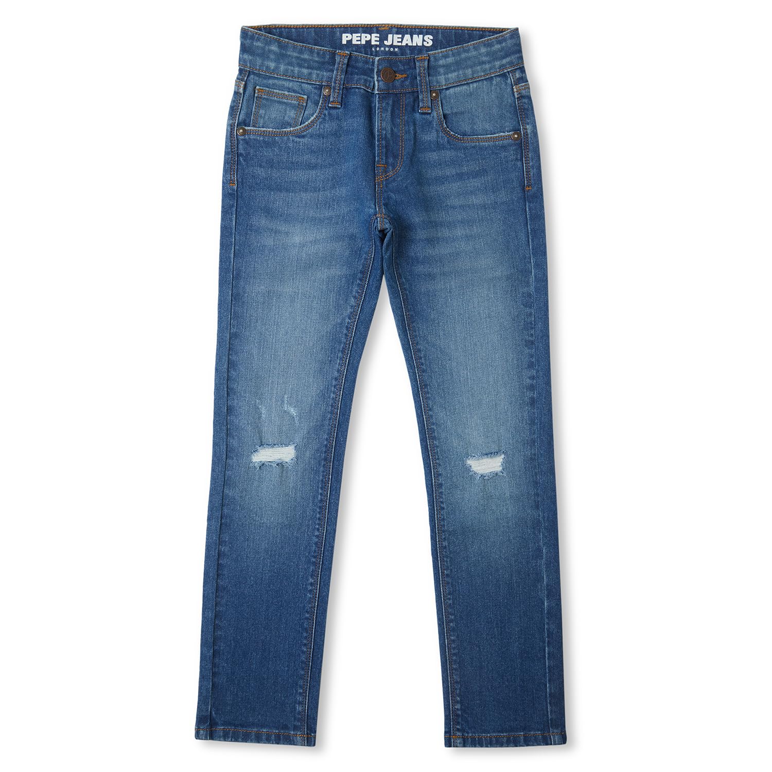 Pepe Jeans BoyS Slim Jeans (Pb202153J67_Med Used_Mid Indigo Blue
