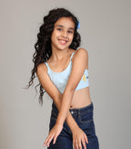 Kyda Kids Girls Antibacterial Printed Cotton Non Padded, Beginners Bra For Girls
