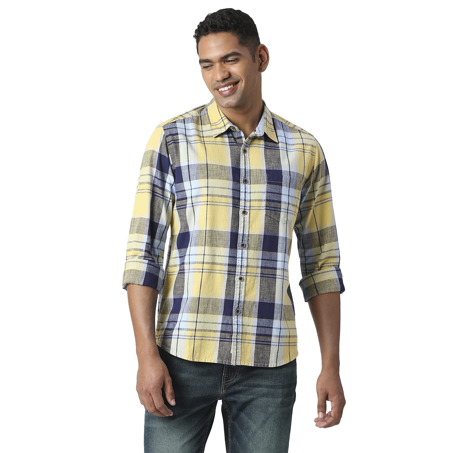 Pepe Jeans MenS Regular Fit Shirt (Pm308041043S_Yellow