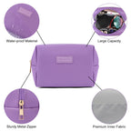 MAANGE Small Makeup Bag For Purse, Travel Cosmetic Bag Makeup Pouch PU Leather Portable Versatile Zipper Pouch For Women