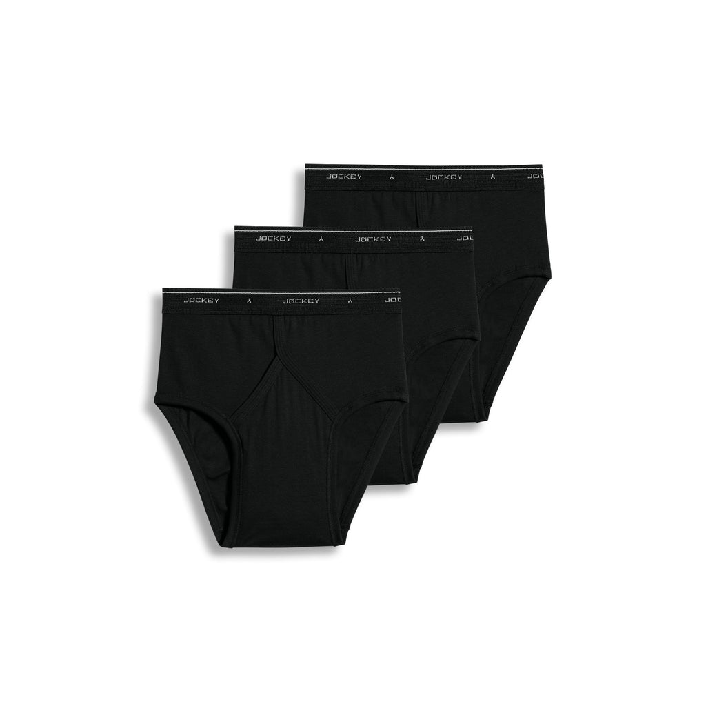 Jockey Mens Underwear classic Low Rise Brief - 3 Pack, Black, 36