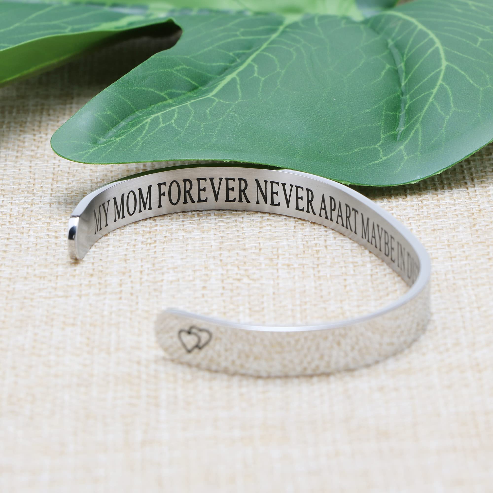 JoycuFF Mother Gifts from Daughter Son Inspirational Cuff Bangle Bracelets for Women Birthday Christmas Gifts for Her My mom for