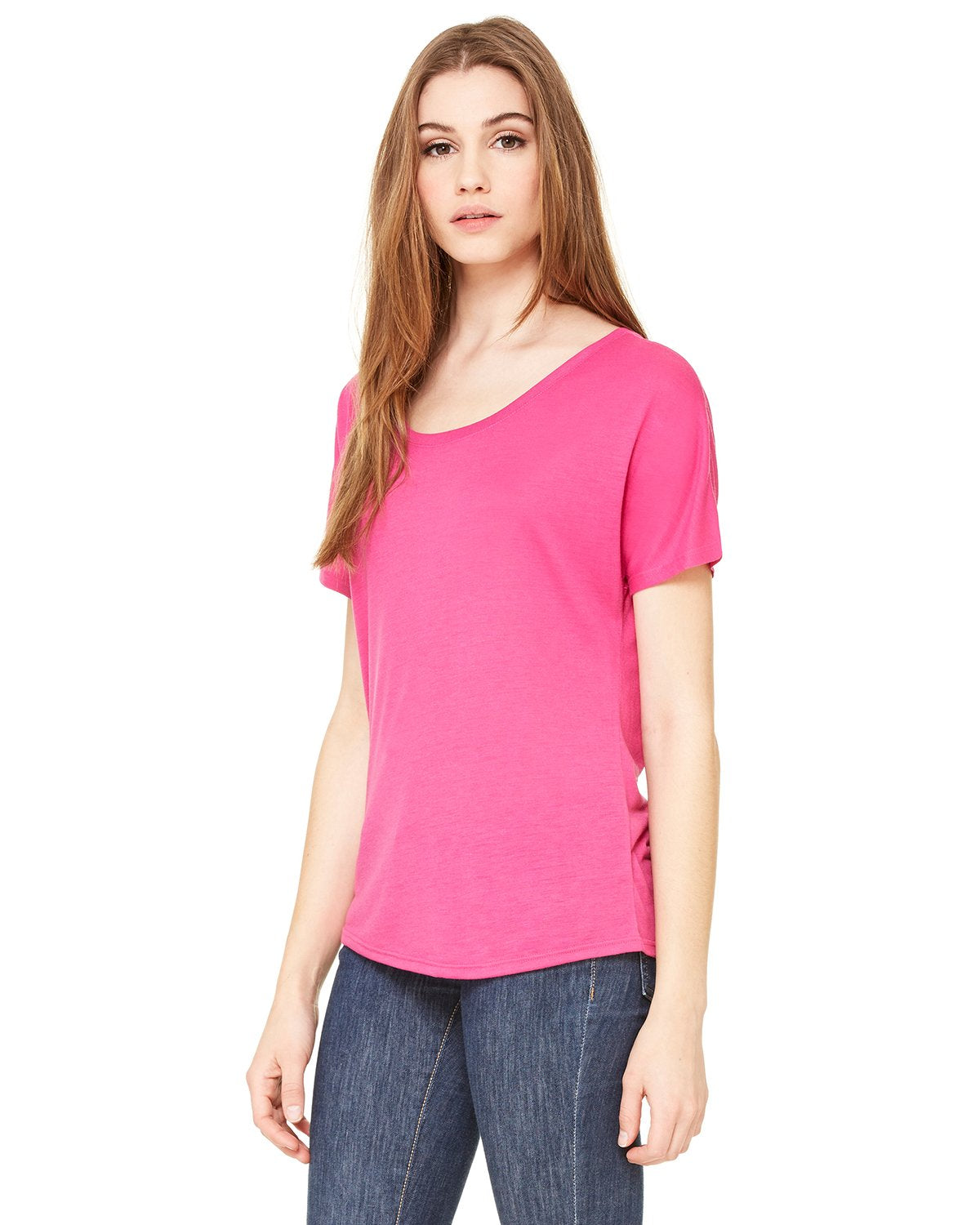 Ladies Slouchy T-Shirt - WHITE MARBLE - S(D0102H7W5V8)