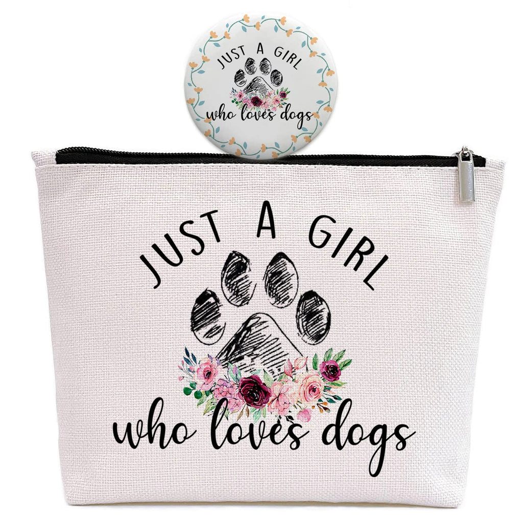 GevGuxLuo Dog Gifts for Dog Lovers, Dog Makeup Bag for Women with Mirror, Dog Birthday Gifts Ideas for Daughter Sister Bestie, C