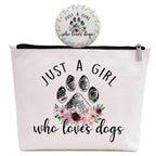 GevGuxLuo Dog Gifts for Dog Lovers, Dog Makeup Bag for Women with Mirror, Dog Birthday Gifts Ideas for Daughter Sister Bestie, C