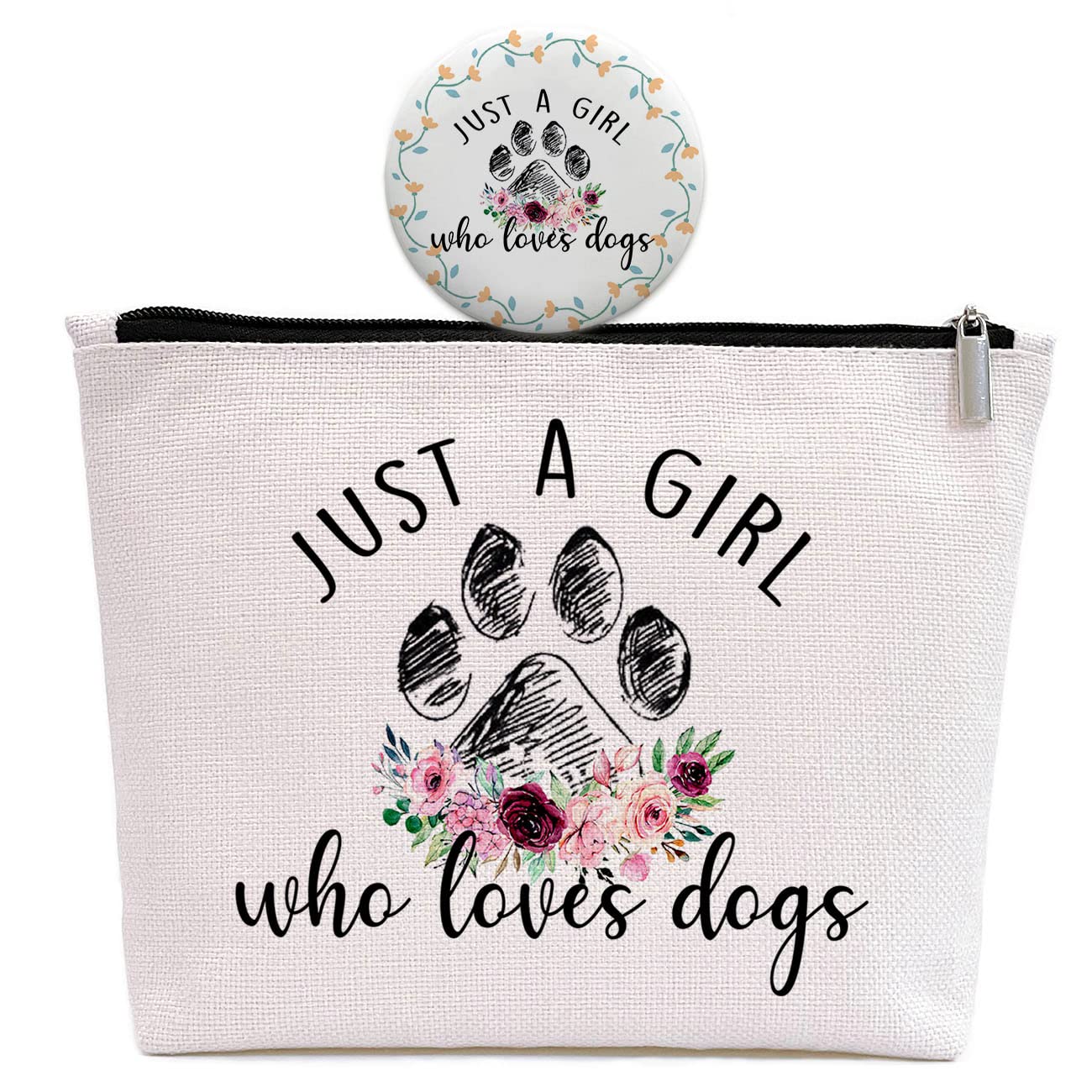GevGuxLuo Dog Gifts for Dog Lovers, Dog Makeup Bag for Women with Mirror, Dog Birthday Gifts Ideas for Daughter Sister Bestie, C