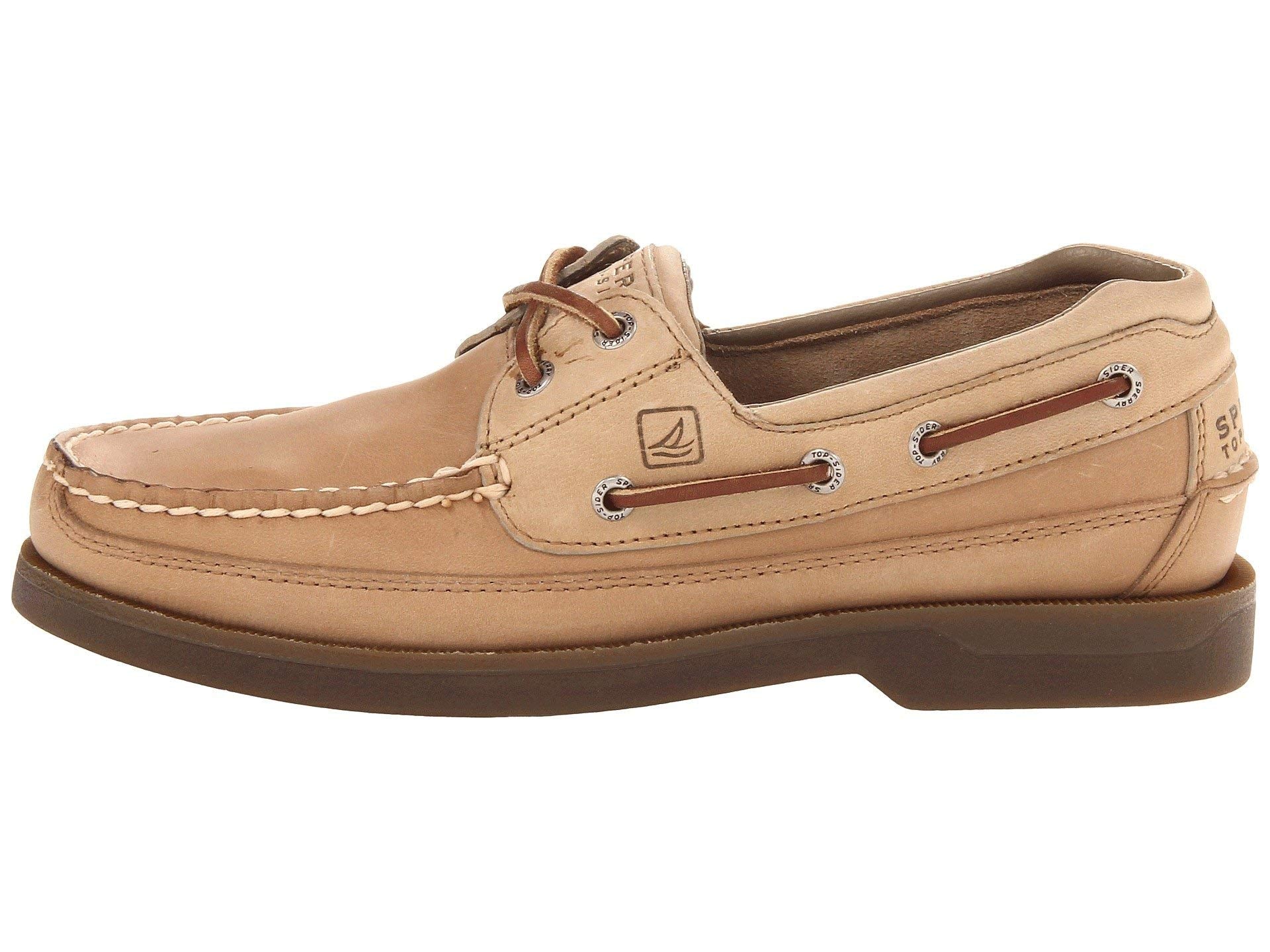 Sperry Mens Mako 2-Eye Boat Shoe, Oak, 10.5