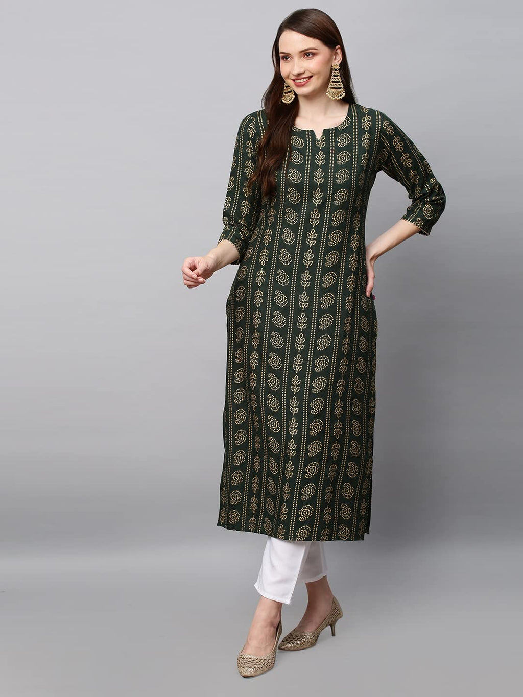 Anni Designer Women'S Cotton Blend Printed Straight Kurta (Sofika)