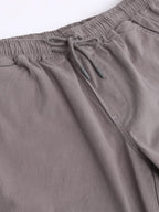 Dennis Lingo Mens Solid Cotton Casual Mid Rise Ankle Length Multi-Pocket Tapered Fit Stretchable Cargo Pant/Trousers (Graphite