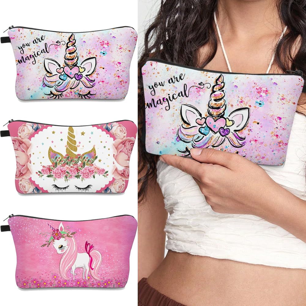 Deanfun Makeup Bag, 3pcs/set Super Funny 3D Printing Women Cosmetic Bag Multifunction Pencil Holder