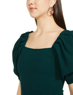 Ketch WomenS Polyester Blend Classic Calf Length Casual Dress (Khj6000078 Green