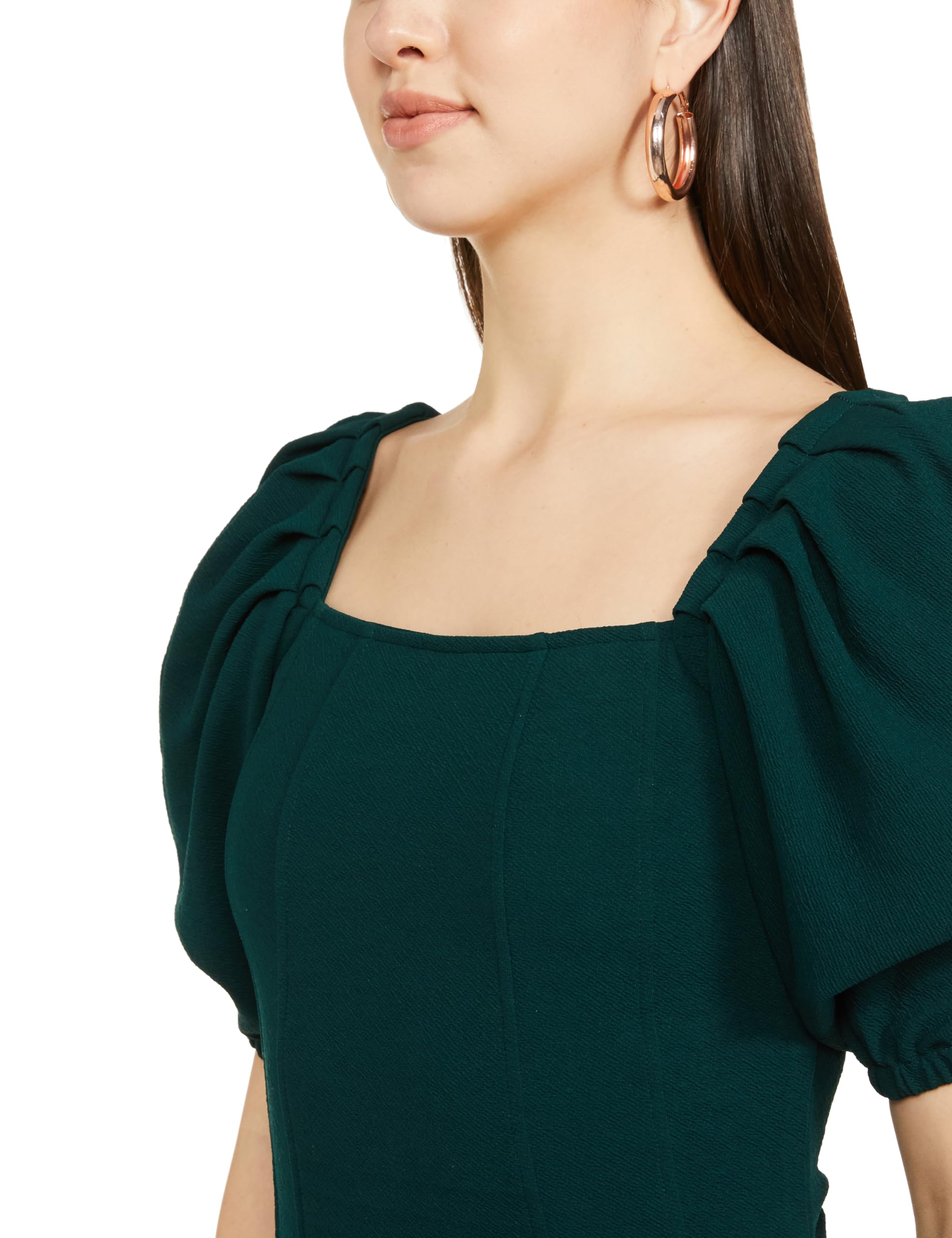 Ketch WomenS Polyester Blend Classic Calf Length Casual Dress (Khj6000078 Green