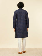 Manyavar Mens Kurta Only, Ethnic Kurta for Men, Full Sleeves Mandarin Collar Wave Blended Cotton Kurta
