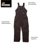 Berne Women's Softstone Duck Insulated Bib Overall, Medium Tall, Dark Brown