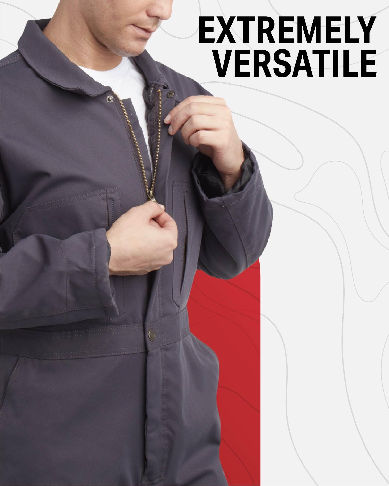 Firestone Men's Coveralls - Water Resistant Twill Long Sleeve Overall for Work Utility and Safety (Sizes: M-XXL, Runs Small), Si