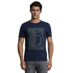 Louis Philippe Cotton MenS Solid Slim Fit T-Shirt (Lrkccslf540981_Navy, Medium