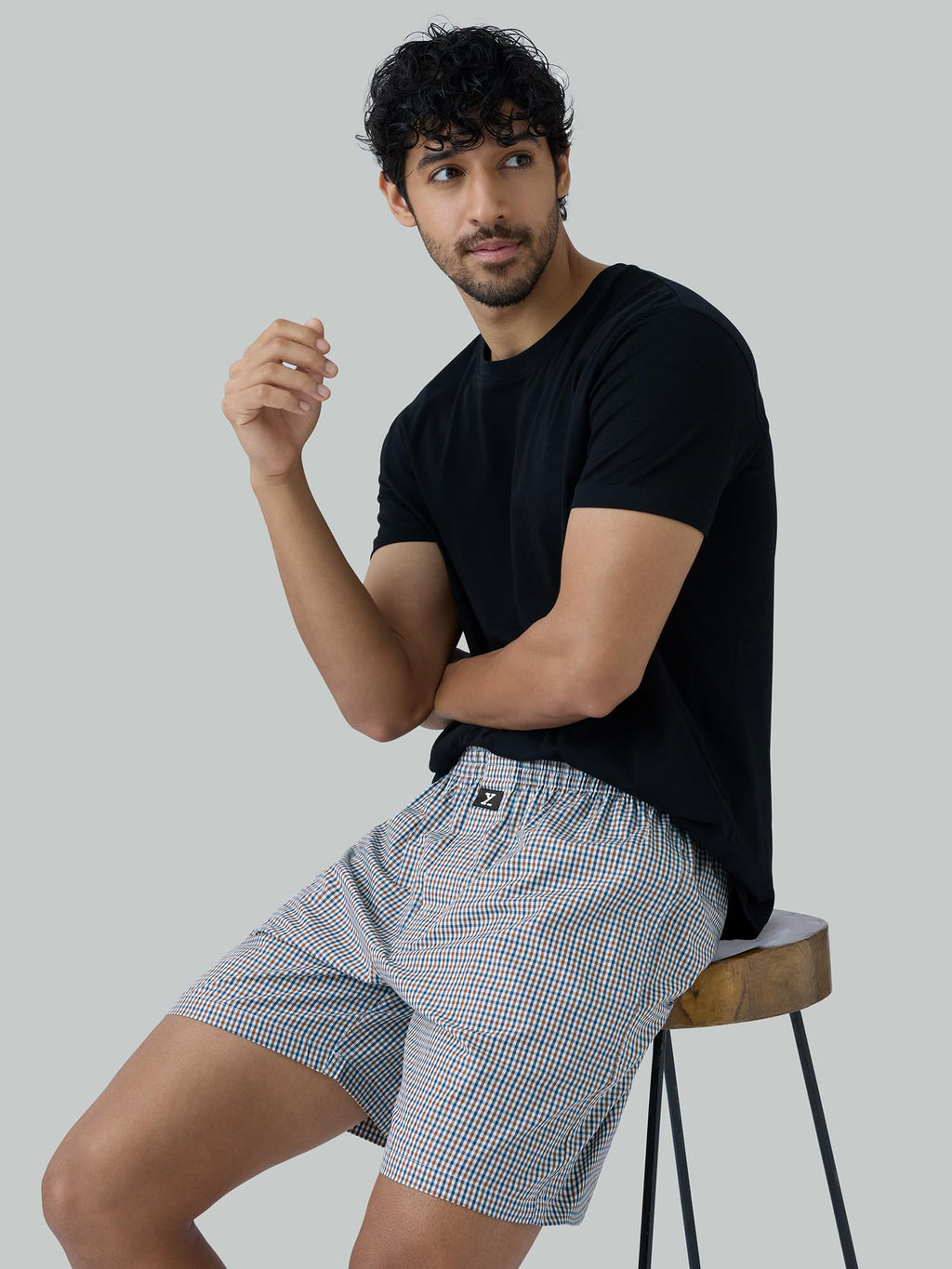 XYXX Mens Super Combed Cotton Checkmate Boxer Shorts Elasticated Waist, Drawstring | Loungewear for Men Pack of 2 (XXL; Jet Bla