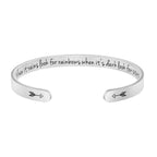 JoycuFF Sympathy Gift for Her Motivating Jewelry for Women Birthday Gift Ideas Inspirational Engraved Stainless Steel Cuff Brace